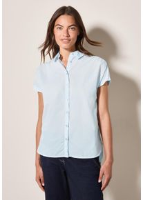 Cecil Damen Kurzarmbluse, blau, casual, Gr. XL, gestreift, Web, 100% Baumwolle, Blusen, aus reiner Baumwolle