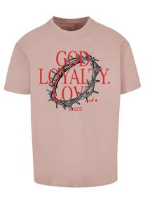 Herren T-Shirt "Upscale by Mister Tee Unisex God Loyalty Love Oversize Tee", rosa, casual, Gr. XL, UPSCALE BY MISTER TEE, unifarben, 100% Baumwolle,