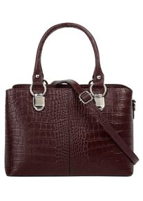 CLUTY Damen Umhängetasche, braun, Leder, Taschen, echt Leder, Made in Italy