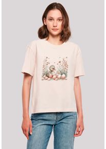 F4NT4STIC Damen T-Shirt "Ente Ostereier Blumen Küken", pink, casual, Gr. XL, Obermaterial: 100% Baumwolle, Shirts, Premium Qualität