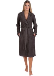 WEWO-Fashion Damenbademantel WEWO FASHION, L:110cm in Gr. XXL, braun, Frottier, Hausmäntel, "4030", leicht und weich
