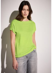 Cecil Damen T-Shirt, gelb, Basic, Gr. XXXL, unifarben, Web, Stoff, 50% Baumwolle, 50% Modal, Shirts, mit Tunnelzug am Saum