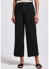 Street One Damen Stoffhose, schwarz, casual, Gr. 42, unifarben, Stoff, 100% Viskose, Hosen, High Waist