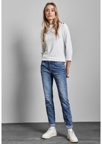 Street One Damen Comfort-fit-Jeans, blau, casual, Gr. 34, unifarben, Jeans, 63% Baumwolle, 25% Polyester, 10% Viskose, 2% Elasthan, Jeans,