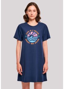 F4NT4STIC Damen T-Shirt "Life Is A Beach Enjoy The Waves", blau, casual, Gr. XXL, Obermaterial: 100% Baumwolle, Shirts, Premium Qualität