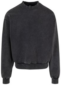 Urban Classics Herren Rundhalspullover "Urban Classics Herren Acid Washed Crew", schwarz, casual, Gr. L, unifarben, 70% Baumwolle, 30% Polyester,