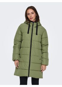 Only Damen Steppmantel "ONLCLAIR PUFFER HOOD COAT OTW CC", grün, modisch, Gr. M, unifarben, Steppware, Obermaterial: 100% Polyester, Mäntel