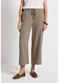 Street One Damen Stoffhosecool ivory, casual, Gr. 38, unifarben, Web, 100% Baumwolle, Hosen, High Waist
