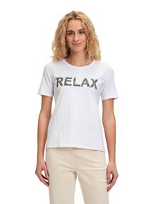Betty Barclay Damen Kurzarmshirt "Betty Barclay Basic Shirt mit Aufdruck", weiß, feminin, Gr. 42, Jersey, Obermaterial: 95% Baumwolle, 5% Elasthan.,
