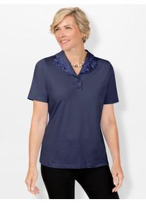 CLASSIC Damen Poloshirt "Poloshirt", blau, Gr. 40, unifarben, 64% Baumwolle, 36% Polyester, Shirts
