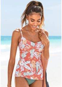Sunseeker Damen Bügel-Tankini-Top "Suva", rot, Gr. 38, floral, Polyamid, Bikini-Oberteile, in gedrehter Optik