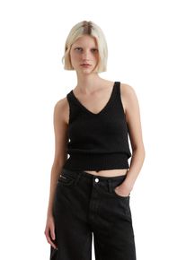 Marc O'Polo Damen V-Ausschnitt-Pullover "aus Cotton-Slub-Garn", schwarz, casual, Gr. L, MARC O'POLO DENIM, unifarben, Obermaterial: 100% Baumwolle, Pullover