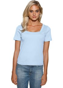 Heine Damen Kurzarmshirt "Carré-Shirt", blau, Gr. 36, unifarben, 100% Baumwolle, Shirts