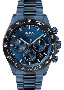 BOSS Herren Chronograph "HERO", blau, Armbanduhren, Quarzuhr, Herrenuhr, Armbanduhr, Stoppfunktion, Edelstahlarmband