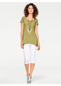 Heine Damen Longshirt "Longshirt", grün, Gr. 42, unifarben, 100% Seide, Shirts