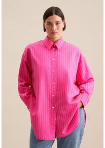 Seidensticker Damen Longbluse "Schwarze Rose", pink, Gr. 52, gestreift, 89% Viskose 11% Polyester, Blusen, Langarm Kragen Streifen