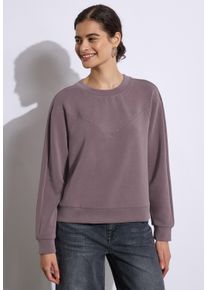 Damen Langarmshirt, rosa, casual, Gr. 42, STREET ONE STUDIO, bedruckt, Stoff, 46% Modal, 46% Polyester, 8% Elasthan, Shirts, mit Rundhalsausschnitt