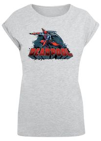 ABSOLUTE CULT Herren T-Shirt "ABSOLUTE CULT Damen Ladies Deadpool - Sword Logo T-Shirt", grau, casual, Gr. S, bedruckt, 100% Baumwolle, Shirts