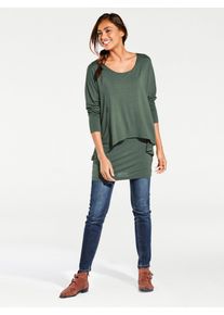 Heine Damen Rundhalsshirt "Rundhals-Shirt", grün, Gr. 34, unifarben, 95% Viskose, 5% Elasthan, Shirts