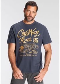 MAN'S WORLD MAN'S WORLD Herren T-Shirt, blau, casual, Gr. XL, bedruckt, Single Jersey, Obermaterial: 100% Baumwolle, Shirts, Kurzarm, Regular Fit, mit Print,