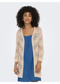 Only Damen Strickjacke "ONLWISTY 7/8 OPEN CARDIGAN KNT", beige, modisch, Gr. S, unifarben, Strick, Obermaterial: 55% Polyacryl, 45% Nylon,