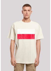 F4NT4STIC Herren T-Shirt "Poland Polen Flagge distressed", beige, casual, Gr. XL, Obermaterial: 100% Baumwolle, Shirts, Print