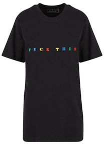 MisterTee Herren Kurzarmshirt "MisterTee Damen Le Papillon Oversize Tee", schwarz, casual, Gr. S, unifarben, 100% Baumwolle, Shirts