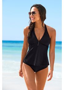 s.Oliver Damen Bügel-Tankini-Top "Aiko", schwarz, Gr. 44, unifarben, Microfaser, Polyamid, Microfaser, Bikini-Oberteile, mit Häkeloptik