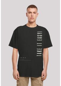 F4NT4STIC Herren T-Shirt "Take It Easy OVERSIZE TEE", schwarz, casual, Gr. L, Obermaterial: 100% Baumwolle, Shirts, Print
