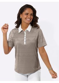 Casual Looks Damen Poloshirt "Poloshirt", grau, Gr. 38, unifarben, 95% Polyester, 5% Elasthan, Webware:35% Baumwolle, 65% Polyester, Shirts
