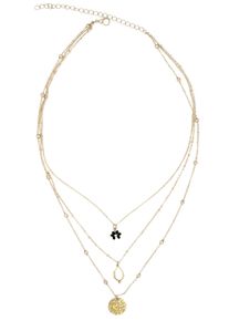 Damen Kette mit Anhänger "Trinity", gold, Basic, Collezione Alessandro, Halsketten, modische Kette 3-reihig im Layerlook