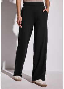 Street One Damen Stoffhose, schwarz, casual, Gr. 44, unifarben, Stoff, 95% Viskose, 5% Elasthan, Hosen, im Loose Fit