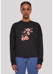 F4NT4STIC Damen Sweatshirt "Rosa Blumenzweig 3D", schwarz, casual, Gr. XL, Obermaterial: 65% Baumwolle, 35% Polyester, Sweatshirts, Premium Qualität