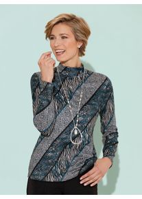 CLASSIC Damen Langarmshirt "Winter-Shirt", bunt, Gr. 40, gemustert, mehrfarbig, 95% Polyester, 5% Elasthan, Shirts