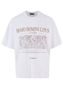 2Y STUDIOS Herren T-Shirt "2Y Studios Herren 2Y Homini Oversize Tee", weiß, casual, Gr. XS, bedruckt, 100% Baumwolle, Shirts