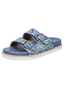 Rieker Damen Pantolette, Gr. 42, bunt, Bast, casual, Schuhe, Sommerschuh, Strandschuh, Urlaubsschuh, Schlappen in Flecht-Optik