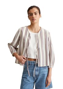 Marc O'Polo Damen Steppweste "aus reinem Organic Cotton", weiß, Gr. M, MARC O'POLO DENIM, gestreift, Obermaterial: 100% Baumwolle, Westen