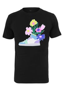 MisterTee Herren T-Shirt "MisterTee Damen Ladies Flower Sneaker Tee", schwarz, casual, Gr. XS, unifarben, 100% Baumwolle, Shirts