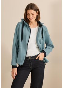Cecil Damen Kurzjacke, blau, casual, Gr. XL, unifarben, Stoff, Obermaterial: 55% Polyester, 33% Baumwolle, 12% Nylon; Futter: 100% Polyester, Jacken,