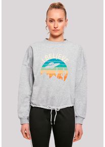 F4NT4STIC Damen Sweatshirt "I Believe UFO Alien Sonnenuntergang", grau, casual, Gr. XL, Obermaterial: 65% Baumwolle, 35% Polyester, Sweatshirts,