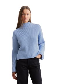 Marc O'Polo MARC O'POLO Damen Strickpullover "aus Heavy Weight Cotton", blau, casual, Gr. XS, unifarben, Obermaterial: 100% Baumwolle, Pullover