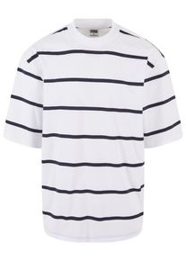 Urban Classics Herren T-Shirt "Urban Classics Herren Oversized Sleeve Modern Stripe Tee", blau, casual, Gr. XL, gestreift, 100% Baumwolle, Shirts