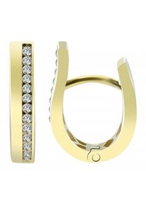 Adelia´s ADELIA ́S Damen Paar Creolen "Neuheit 2025 - Damen Creolen aus Gold 585 und Zirkonia", Damen, Gelbgold 585, gold, Gelbgold 585, Ohrringe
