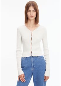 Calvin Klein Damen Strickpullover, beige, feminin, Gr. XXL, unifarben, Strick, Obermaterial: 65% Viskose, 35% Polyamid, Pullover, mit Hakenverschluss