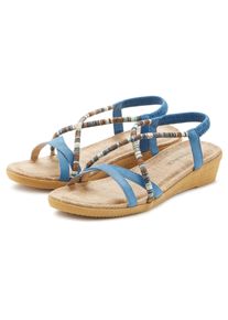 Vivance Damen Sandale "Sommerschuh", Gr. 37, blau, Obermaterial: 100% Textilmaterial. Futter: 100% Lederimitat. Decksohle: 100% Lederimitat.