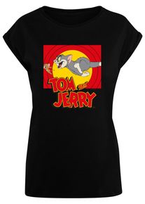 ABSOLUTE CULT Herren T-Shirt "ABSOLUTE CULT Damen Ladies Tom and Jerry - Chase Scene T-Shirt", schwarz, casual, Gr. L, bedruckt, 100% Baumwolle,