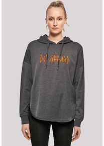 F4NT4STIC Damen Kapuzenpullover "Def Leppard Shatter Logo", grau, casual, Gr. L, Obermaterial: 100% Baumwolle, Pullover, Premium Qualität