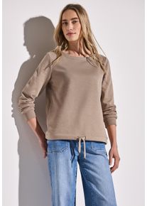 Street One Damen Sweatshirtbisquit braun, casual, Gr. 36, unifarben, Sweatware, 60% Baumwolle, 40% Polyester, Sweatshirts, im soften Baumwoll-Mix