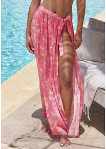 s.Oliver Damen Wickelrock, rot, modisch, Gr. 34, bedruckt, Web, Obermaterial: 60% Viskose, 40% Polyester, Röcke, mit Alloverprint, Midirock,