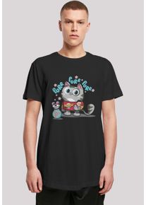 F4NT4STIC Herren T-Shirt "Long Cut Shirt 'Big Bang Theory Bazinga Kitty'", schwarz, casual, Gr. XXL, Obermaterial: 100% Baumwolle, Shirts, Print